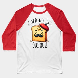 C'est Le Toast Francais Anthropomorphic Toast with Beret Baseball T-Shirt